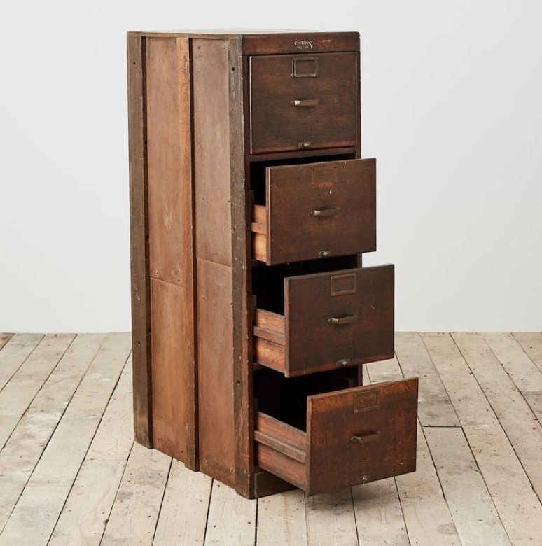 wood filing cabinet